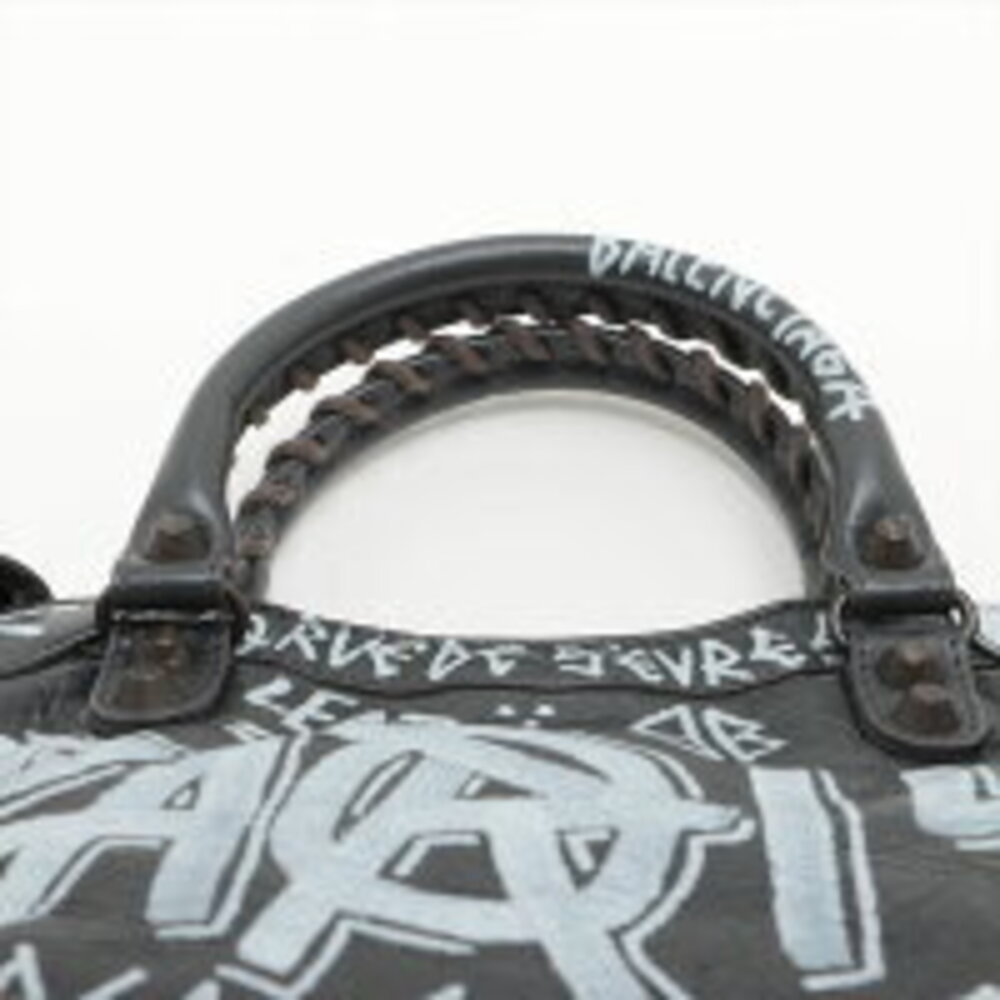 Balenciaga City Graffiti Paint Handbag Black - Picture 10 of 13